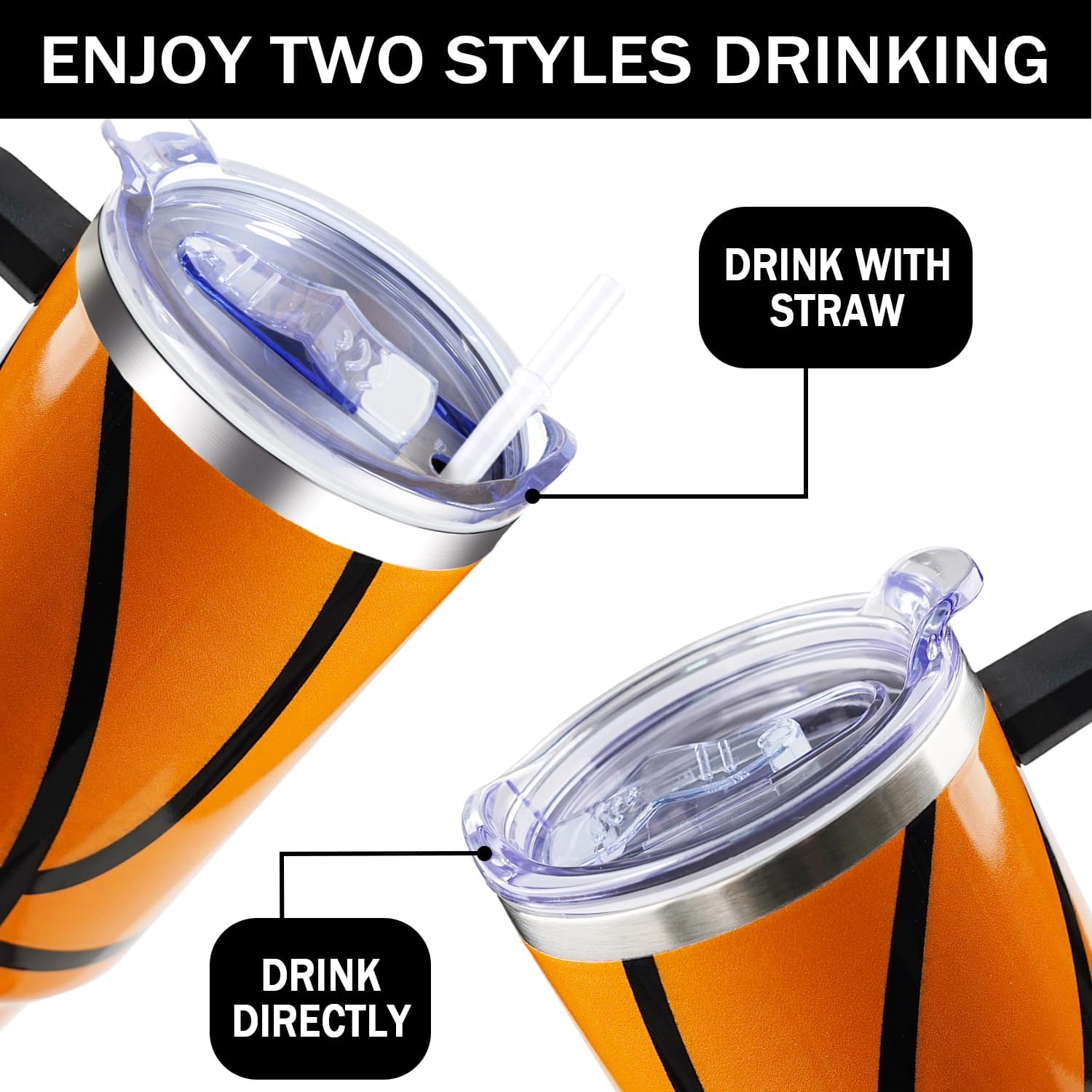 Basketball Tumbler with Handle 40oz Gifts Stuff for Girls Men Gift for Coach Lovers Fan Basketball Mom Tumblers Stainless Steel Cup - Image 5