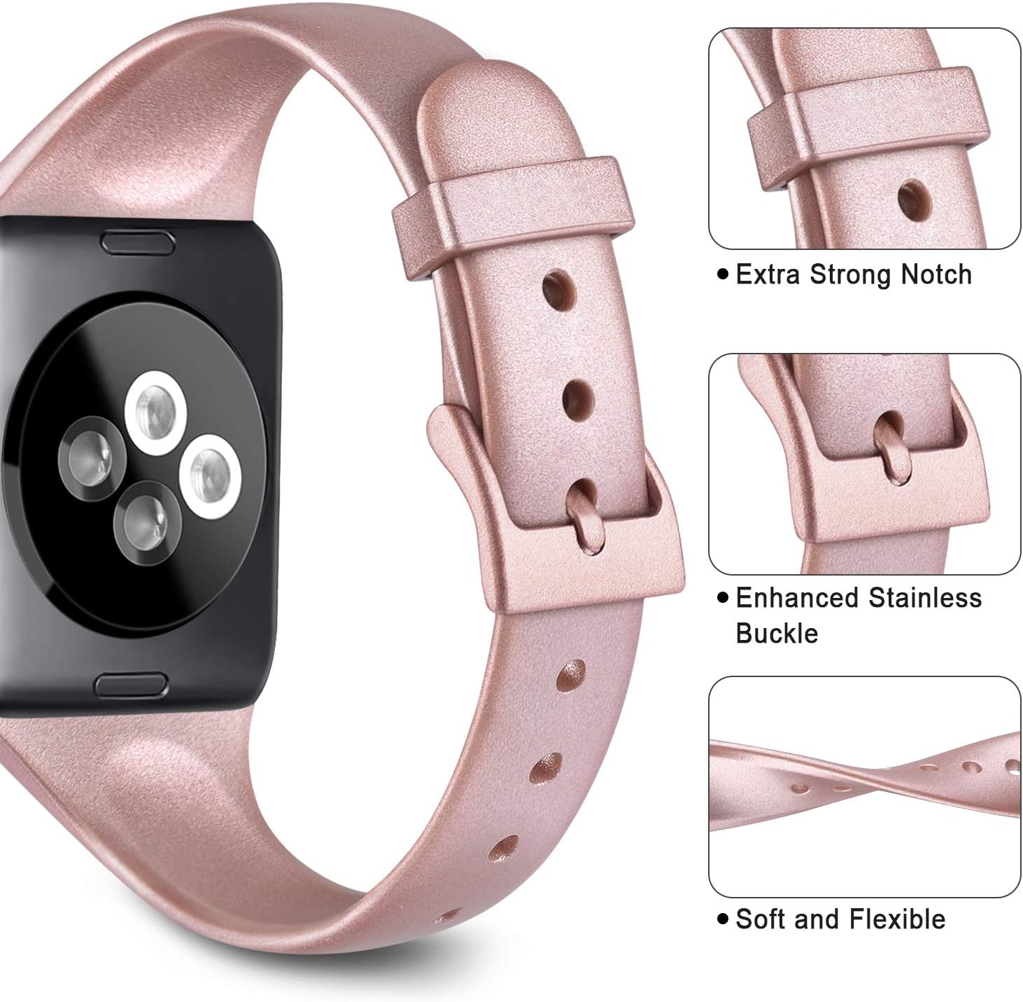 Compatible Narrow Silicone Replacement iWatch Photo