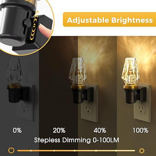 Miniatura 3 de L LOHAS LED Luces nocturnas enchufables a la pared, luz nocturna enchufable con sensor de luz, luz nocturna regulable, luz nocturna LED de 3000 K,