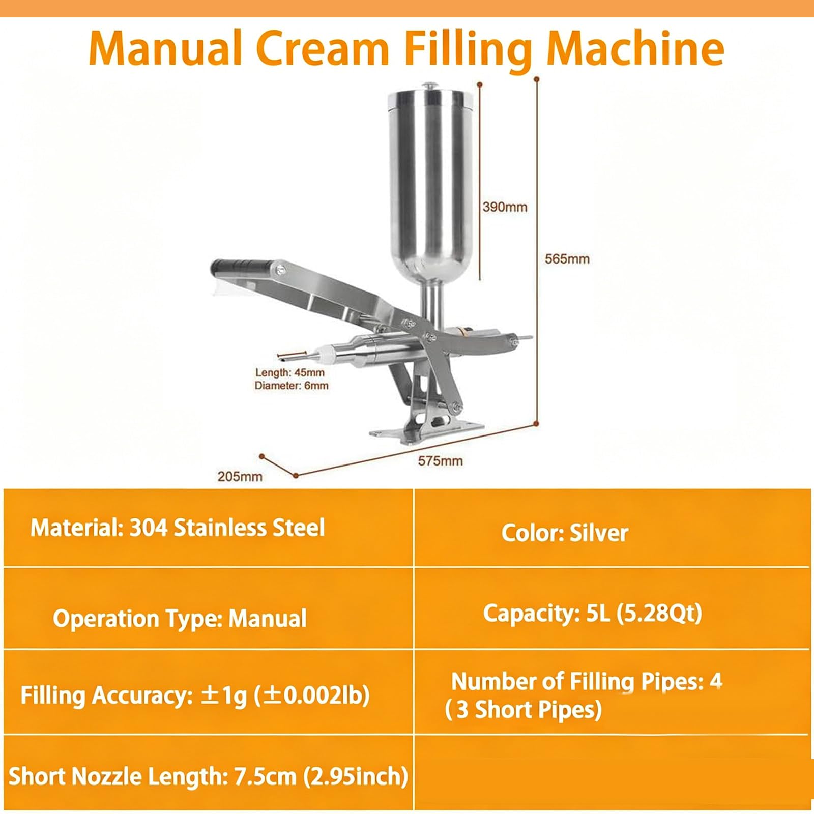 Manuelle Churros Maschine Edelstahl Churro Maker zum Frittieren Spanischer Donut Churrera Küchenwerkzeug