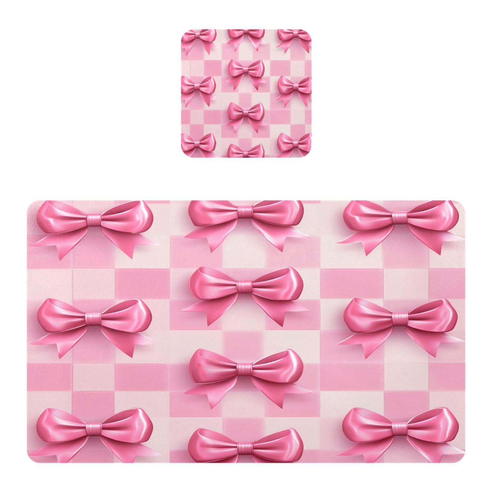 BURSTDDY Bows Placemat Waterproof Place Mat for Dining Table