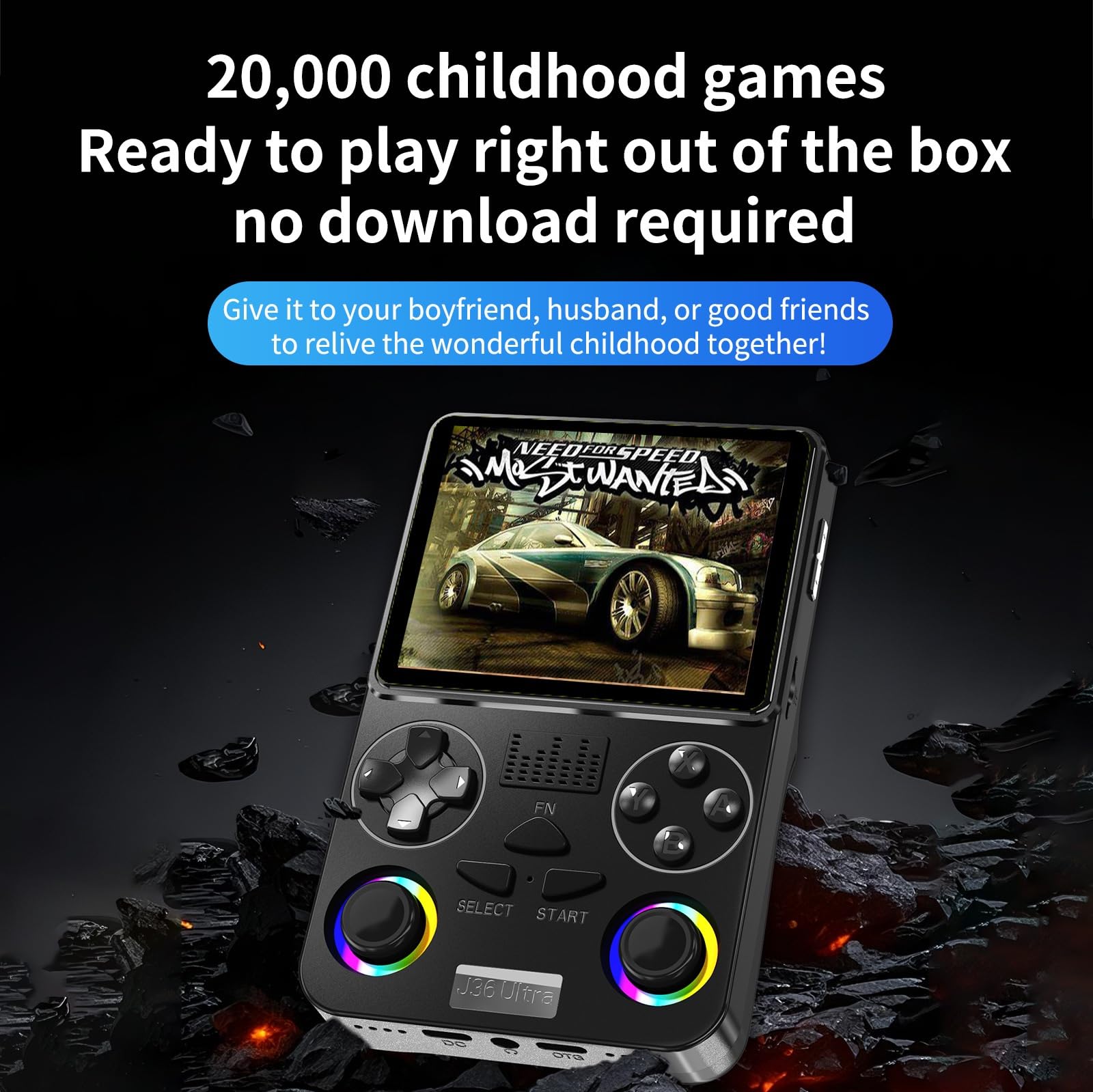 J36ultra Handheld Game Console, Global WiFi Online Battle, Wireless Colorful Upgrade, Dual Joystick Arcade