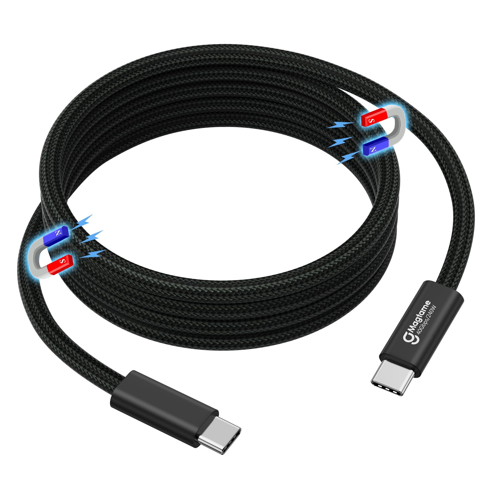 Cavo USB 4 240 W, 1 m, cavo magnetico USB C, supporto display 8K@60HZ, 4K@144HZ 40 Gpbs, cavo USB C a USB C per Phone 15Pro/15ProMax, per Mac_Books, USB C Hub Docking Station