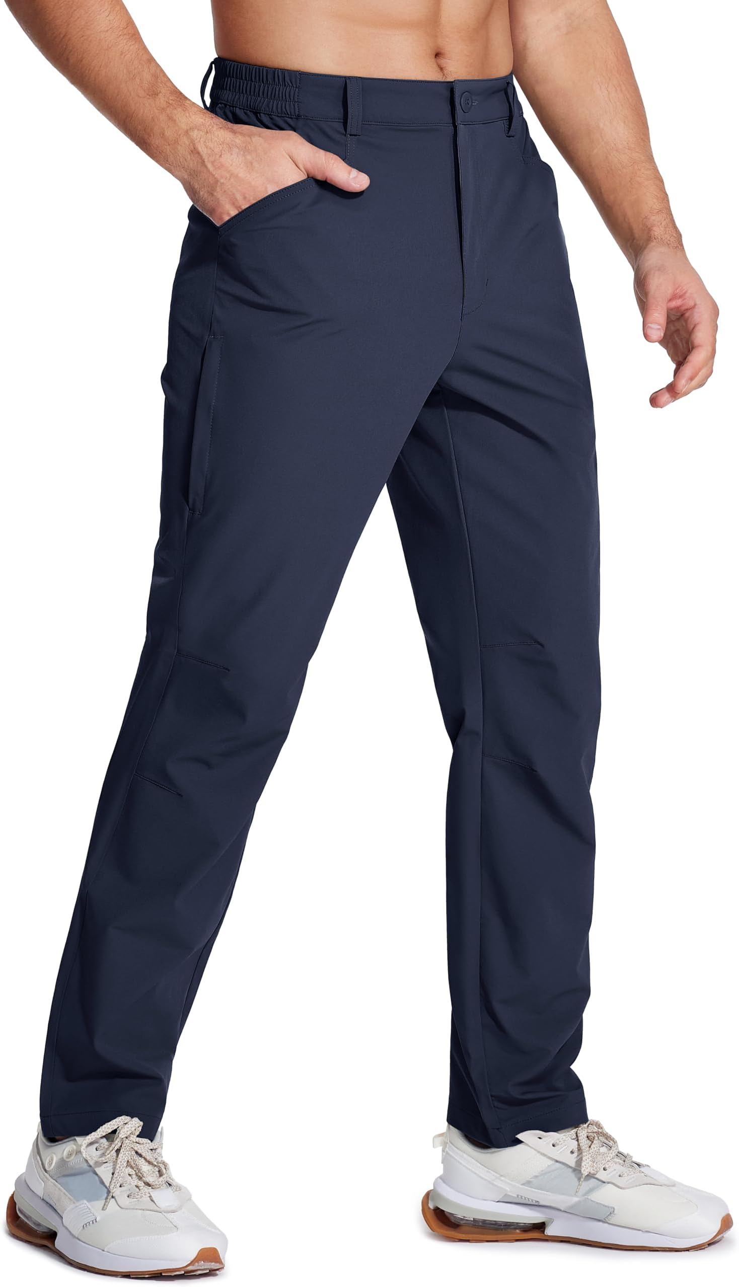 Men's Hiking Pants Water Resistant Quick Dry Golf Pants Ripstop Lightweight Casual Wrok Pants 4 Pockets