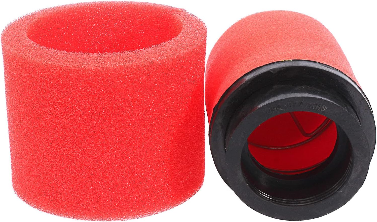 2Pcs Universal 48mm 49mm 50mm Red Double Foam Pod Performance Filter for 50cc - 90cc 110cc 125cc ATV Quad Scooter Go Kart Moped Pit Dirt Super Bike GY6 Yamaha