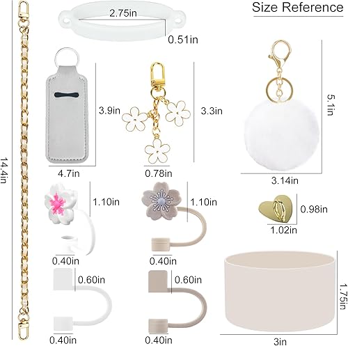 Miniatura 5 de Velaco 11 piezas de accesorios para taza Stanley, correa de asa para botella de agua Stanley de 3040 oz con asa, incluye tapas para pajitas, funda