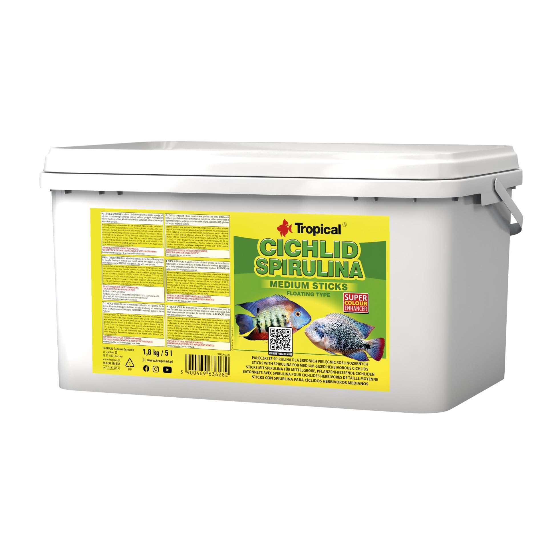 Tropical Cichlid Spirulina Medium Sticks,5 l