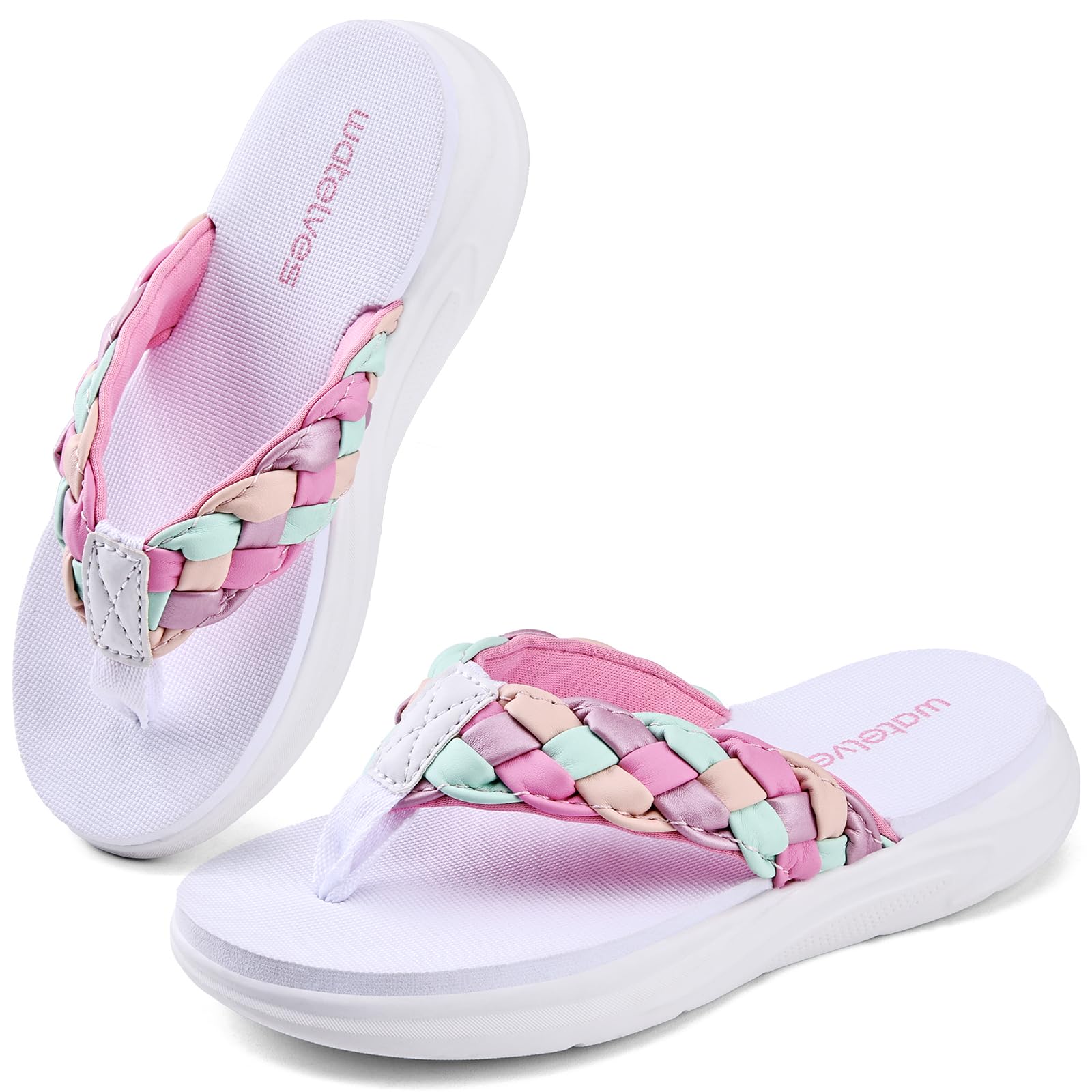 WateLves Girls Flip Flops Non-Slip Casual Thong Sandals Summer Sandal Shoes for Beach Swim Pool (Little Kid/Big Kid)