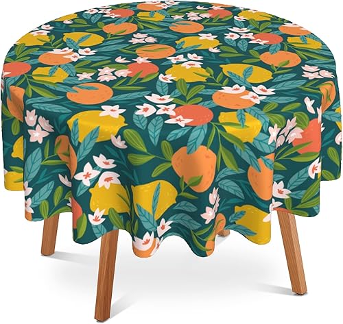 Miniatura 8 de Mantel redondo de libro de 60 pulgadas, para estanterías, mantel circular, lavable, resistente al calor, para cocina, comedor, vacaciones
