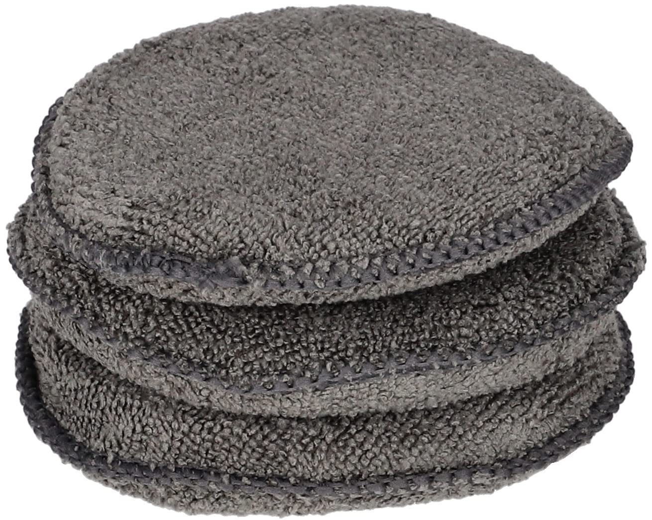 KOTARBAU® Juego de 9 esponjas y paños de Microfibra para el Lavado del Coche, 3 paños, 3 Almohadillas de Pulido, 1 Esponja de Doble Cara, 1 manopla, 1 Cepillo de Mango, Color Gris, Limpieza eficiente