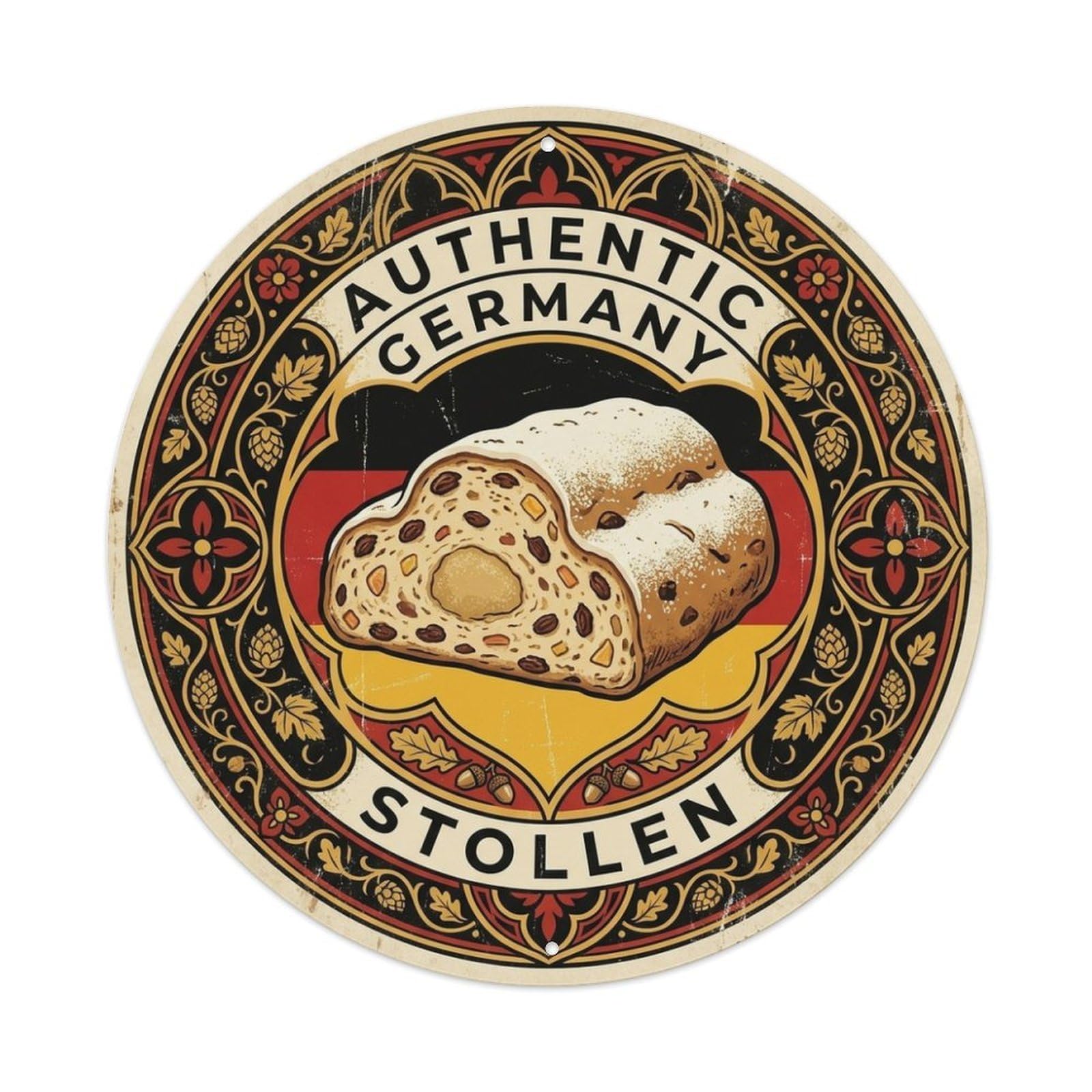 Olhnbad Style Germany Stollen Travel Bakery Regional Cuisine Metal Tin Sign