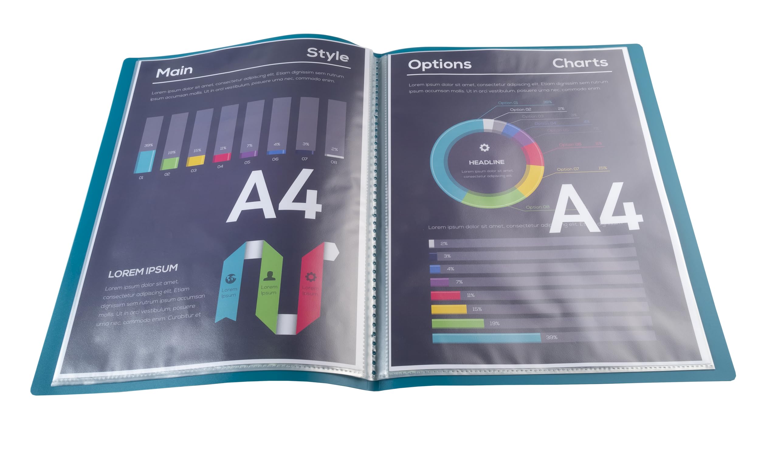 Exacompta 25er Pack 8513E Premium Sichtmappe aus blickdichten Kunststoff DIN A4 mit 10 Klarsichthüllen, 20 Sichten, perfekt für die Schule und das Büro Aktenhülle, Prospekthülle, grün