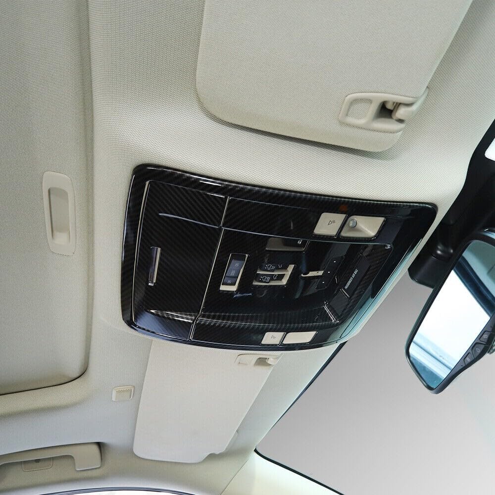 Reading Light Lamp Cover Trim Carbon Fiber Front Upper for Chevy for Silverado 1500 2014-2018,for GMC for Sierra 1500 2014-2018 RLLCTFCSGS1CF