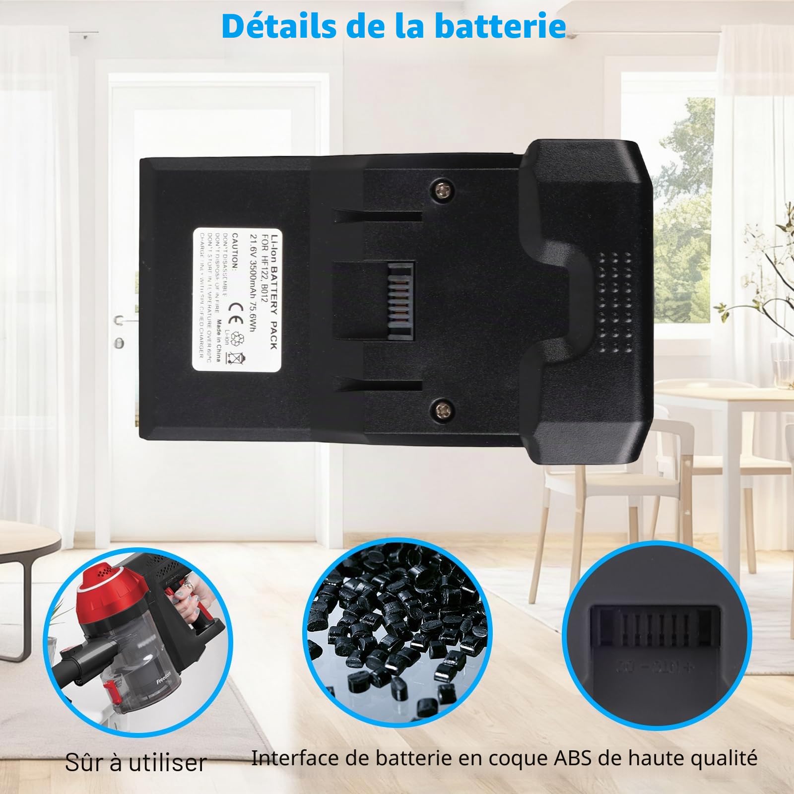 21,6V 3500mAh Batterie 35602208 B012 Compatible avec Hoover H-Free Série 100 Aspirateurs, HF122BAT, HF122GH, HF122RPT, HF122RH, HF122GPT, HF122PTA