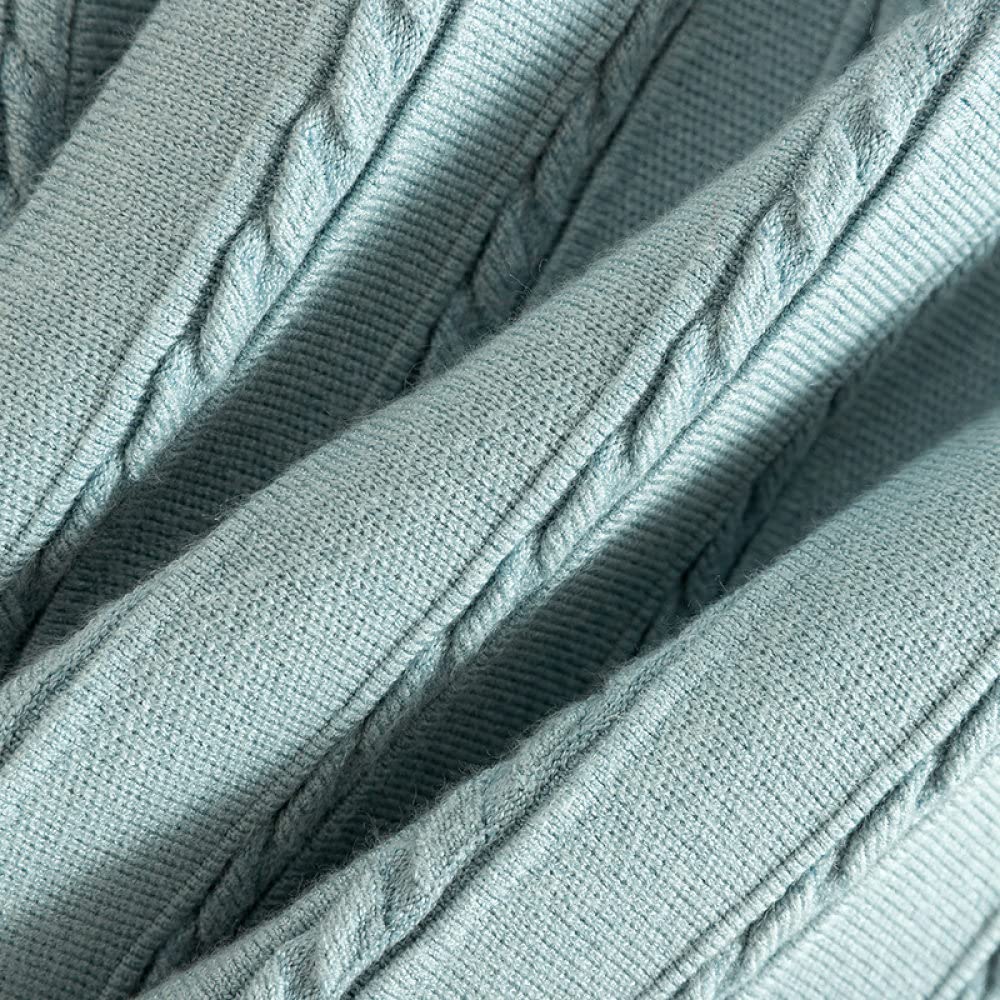 Gonne,Gonna Midi da Donna Blu Elastico A Vita Alta in Maglia Jacquard Ombrello A Pieghe Gonna Slim A-Line Altalena Increspato Autunno Inverno Gonne Lunghe per Ragazze Signore,L