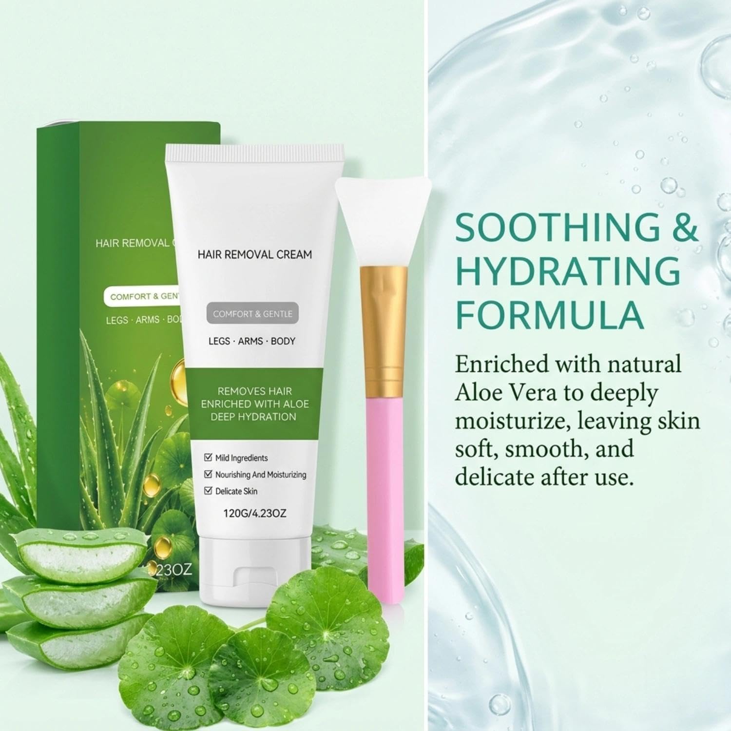 Hair Removal Cream For Women & Men – Gentle & Fast Body Hair Remover With Aloe Vera & Vitamin E, Smooth Skin, Suitable For Legs, Arms & Body(3PCS)