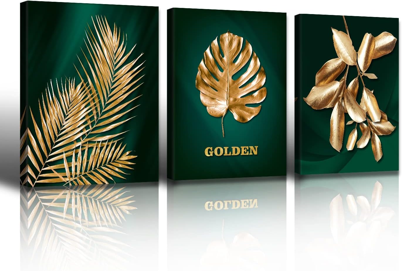 JiazuGo Green and Gold Wall Decor Emerald Green Bathroom