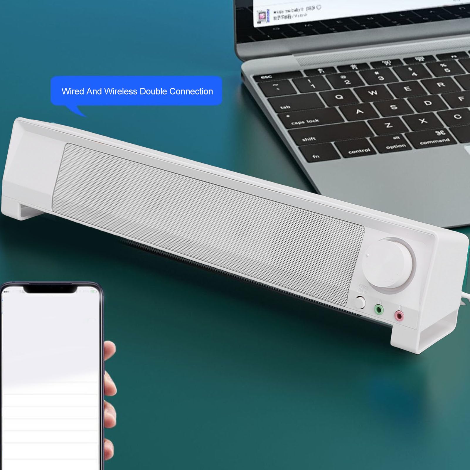 Cryfokt Głośnik Komputerowy USB, Komputer Stacjonarny Laptop Głośnik Konferencyjny Obsługujący Mikrofony, Dźwięk 3D Port USB 3,5 Mm do Inteligentnego Biura Domowego i Nauki Online