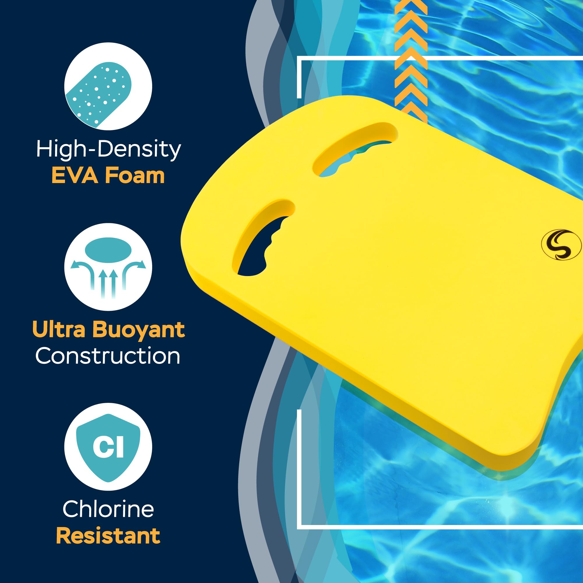 Sunlite Sports Tabla de natación, talla única, para niños y adultos, para entrenamiento de piscina, para nadadores principiantes y avanzados
