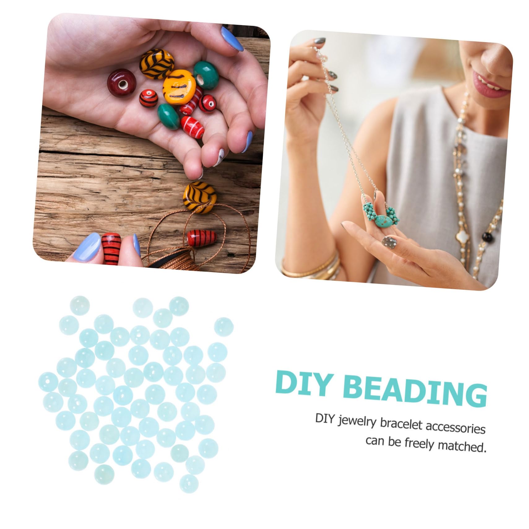 Lurrose 900 Stück Glasperlen für Schmuckherstellung Blaue Runde Spacer-perlen mit Großem Loch DIY Schmuckzubehör für Halsketten und Armbänder für Bastelprojekte und Großpackung