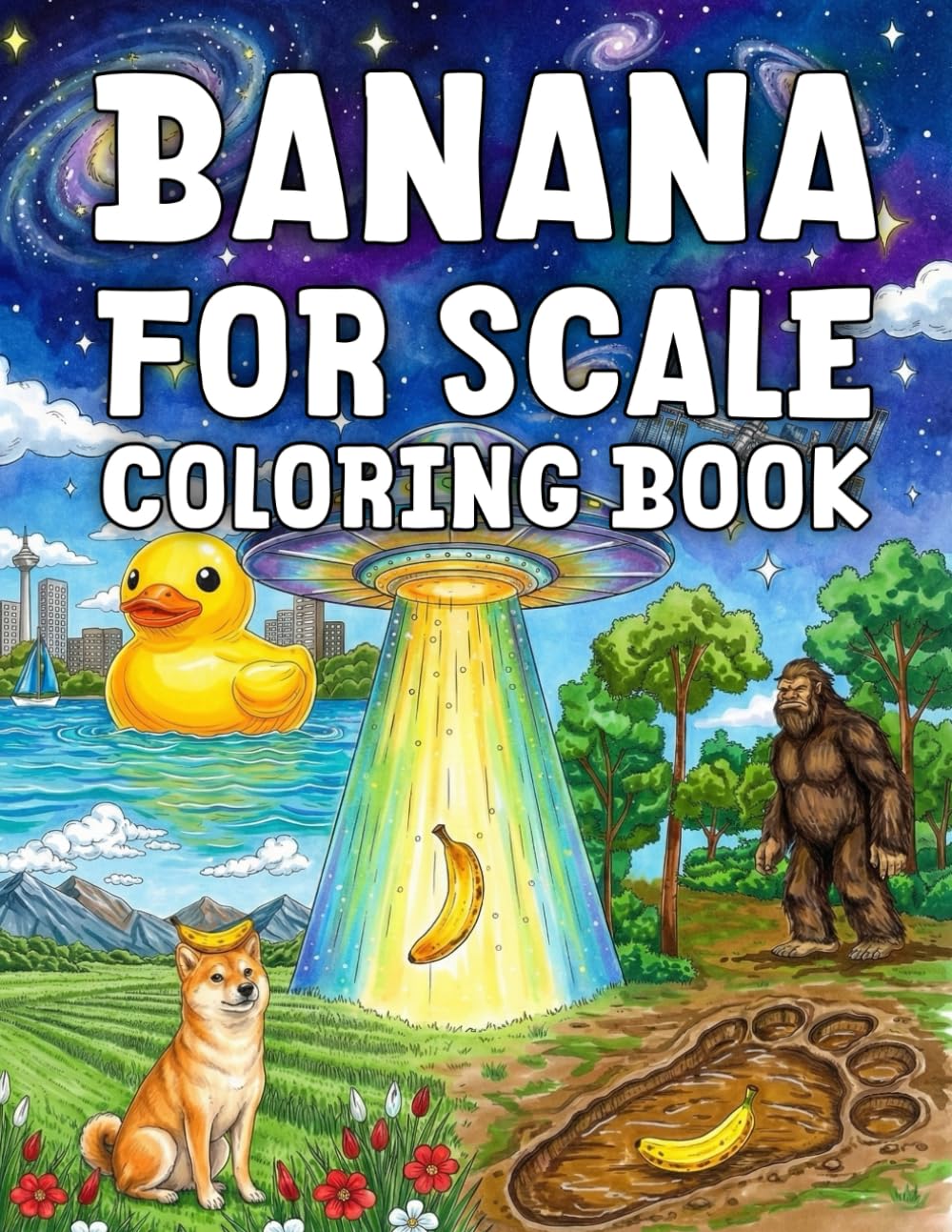 Banana for Scale Coloring Book: A Hilarious Journey from Tardigrades to Longcat | Funny Internet Meme & Science Humor Gift