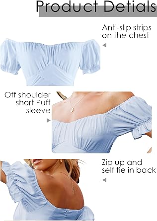 Boho off Shoulder Rompers for Women Dressy Lantern Long Sleeve Ruffle layer Back Tie Mini Shorts Jumpsuit