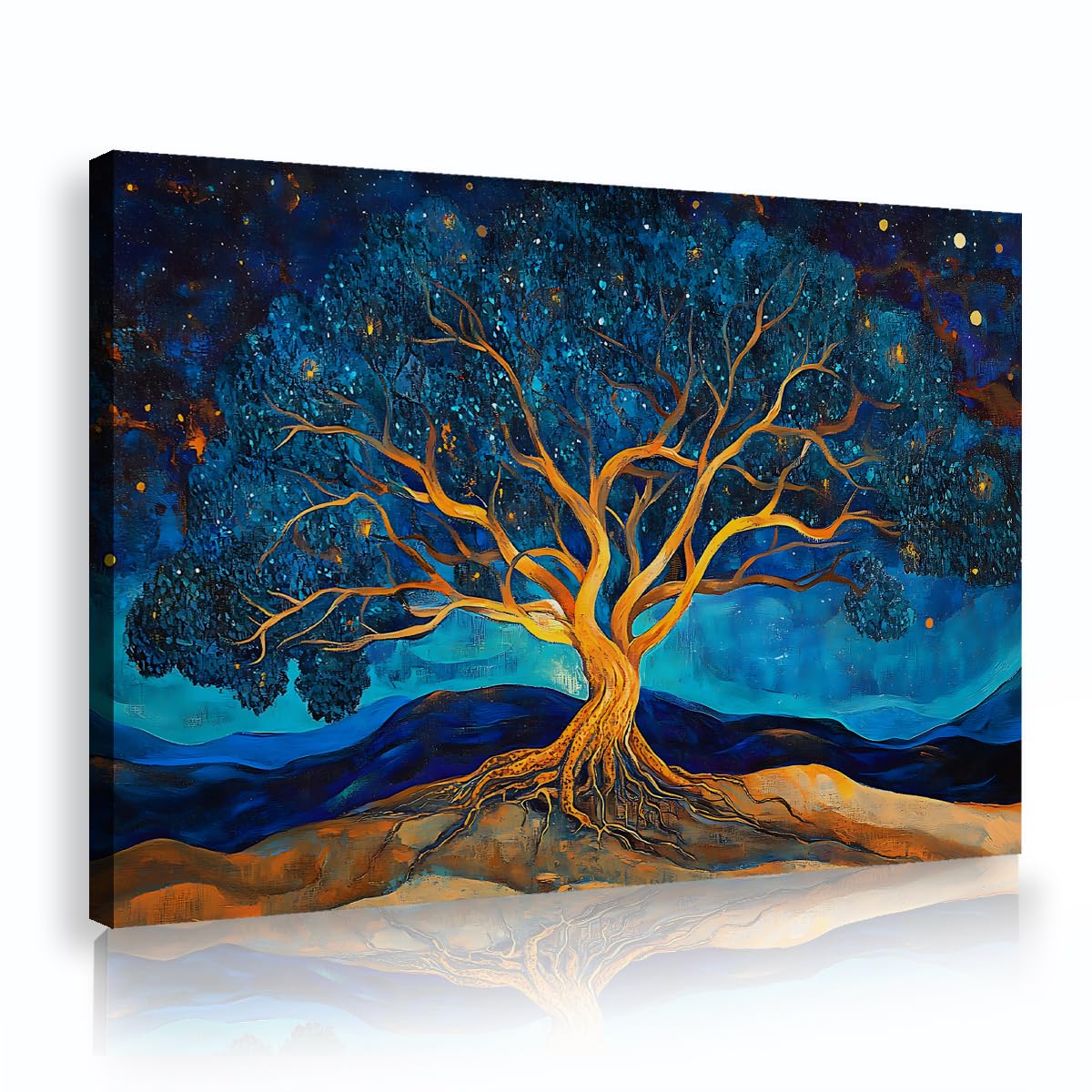 Duże oprawione drzewo życia, druk artystyczny na płótnie, 70 x 100 cm