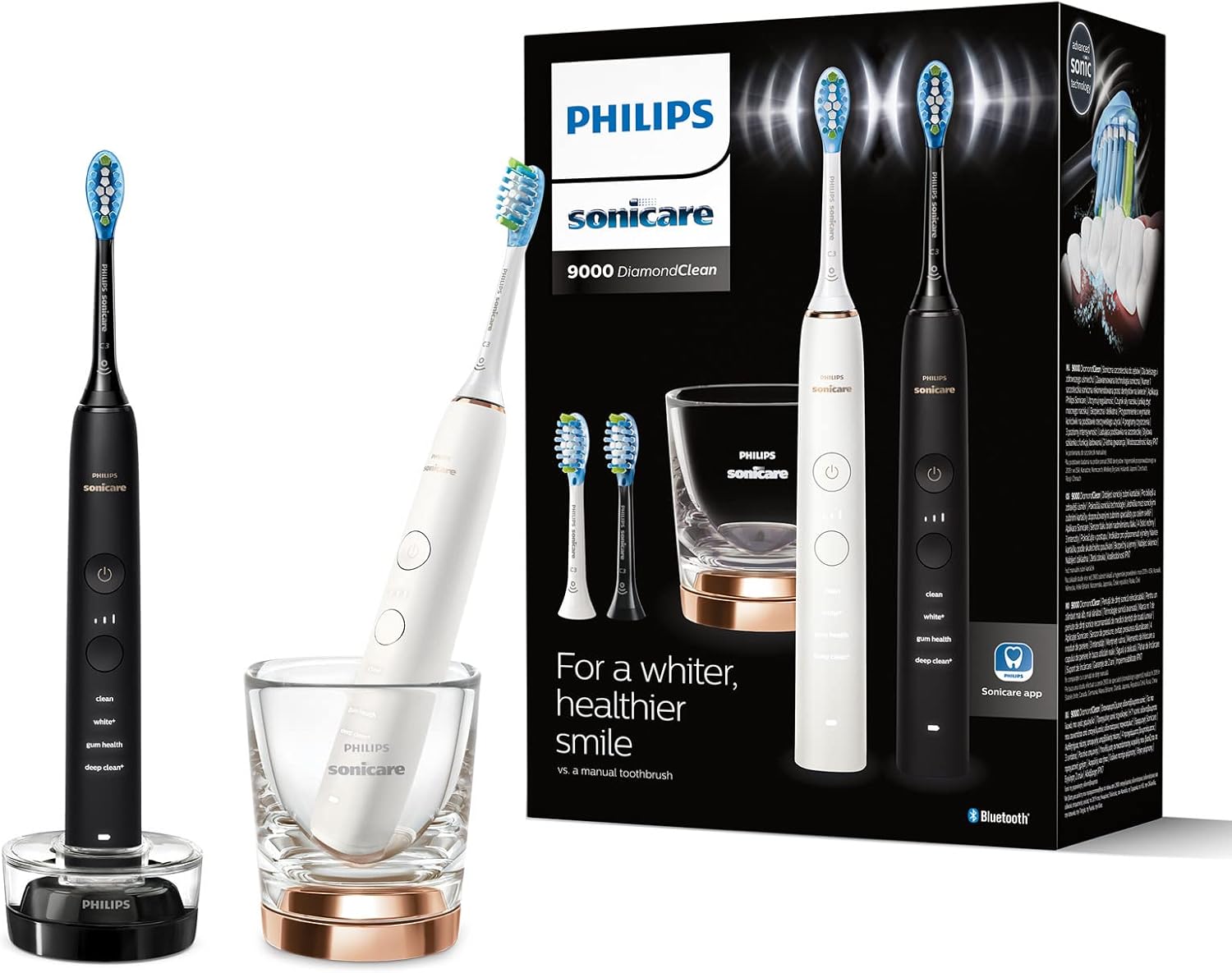 2 cepillos de dientes sónicos Bluetooth Philips Sonicare DiamondClean Serie 9000 por 199,99€ ¡¡60% de descuento!!