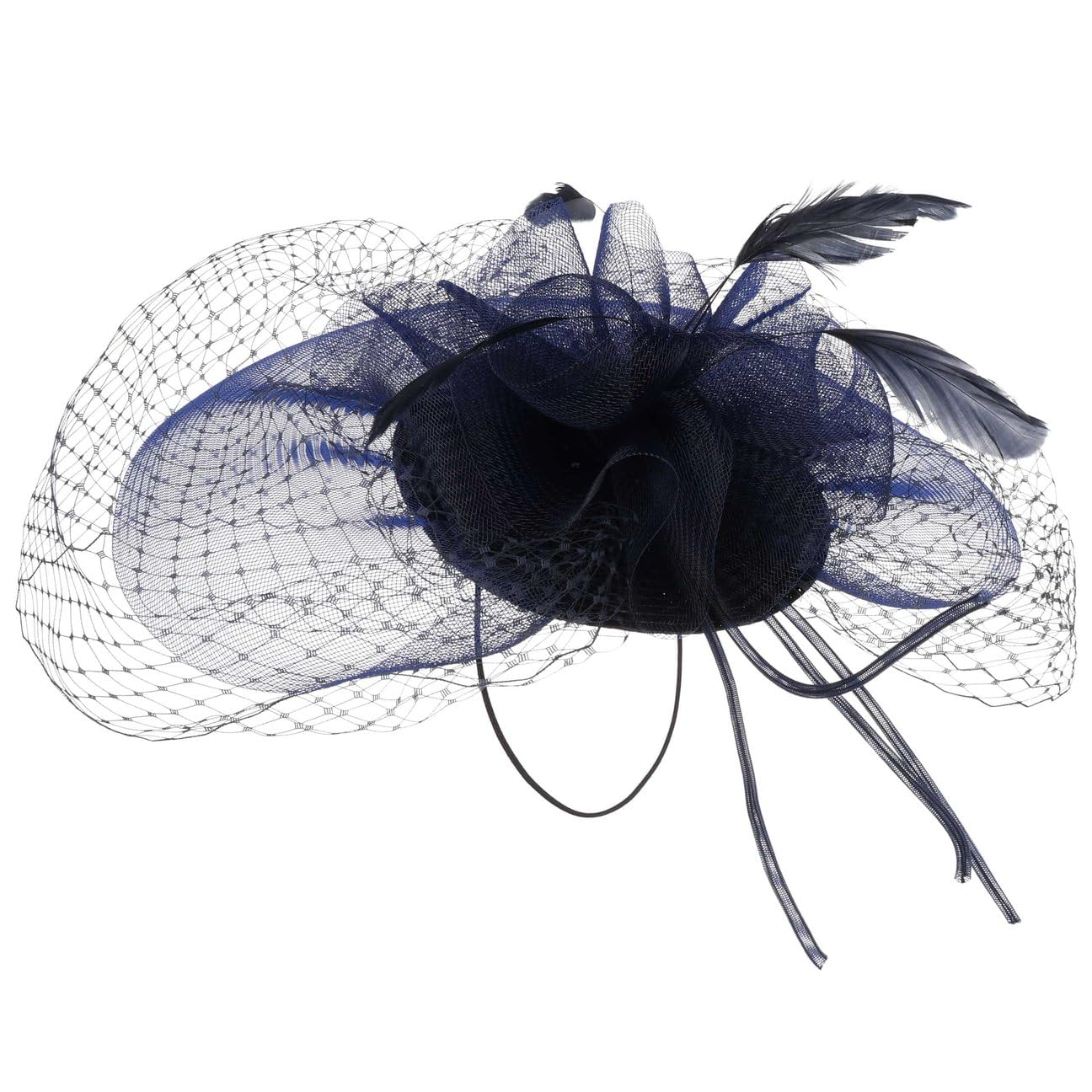 LIERYS Vilisca Fascinator Cappello da Cerimonia con Fiocco e Piume Prodotto in Italia Donna Primavera Estate