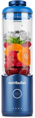 Nutribullet Flex 590ml, Portable Blender with Drinking Lid, Detachable Knives, USB-C Rechargeable, Ice Crushing and Frozen Fruit, Wire Glue, To-Go Blender with BPA Free Cup, NBP013BL, Blue - 1