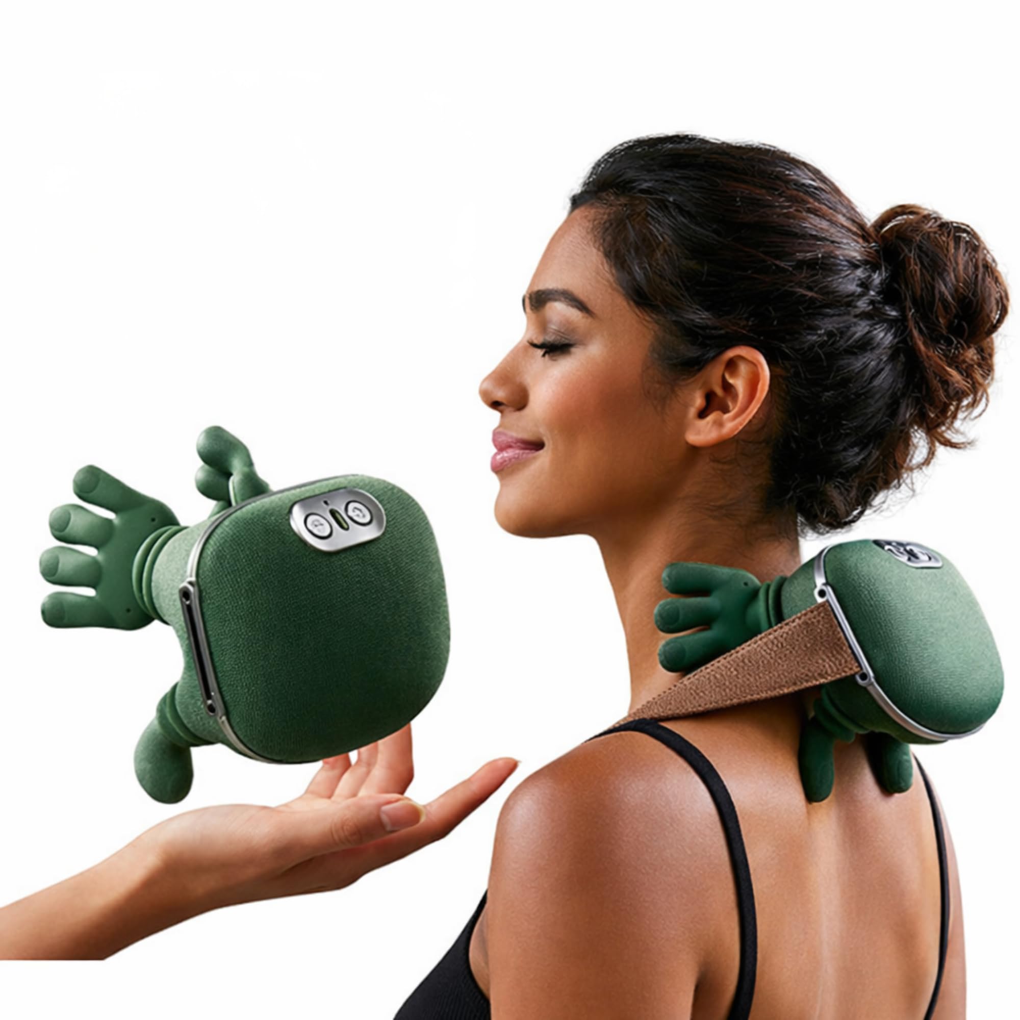 Appareil de Massage Cou et Épaules Électrique Chauffant avec Sangle – Masseur Cervical Pétrissant 3 Niveaux de Vitesse, Relaxant Musculaire Dos Nuque, Anti-Tensions, Portable