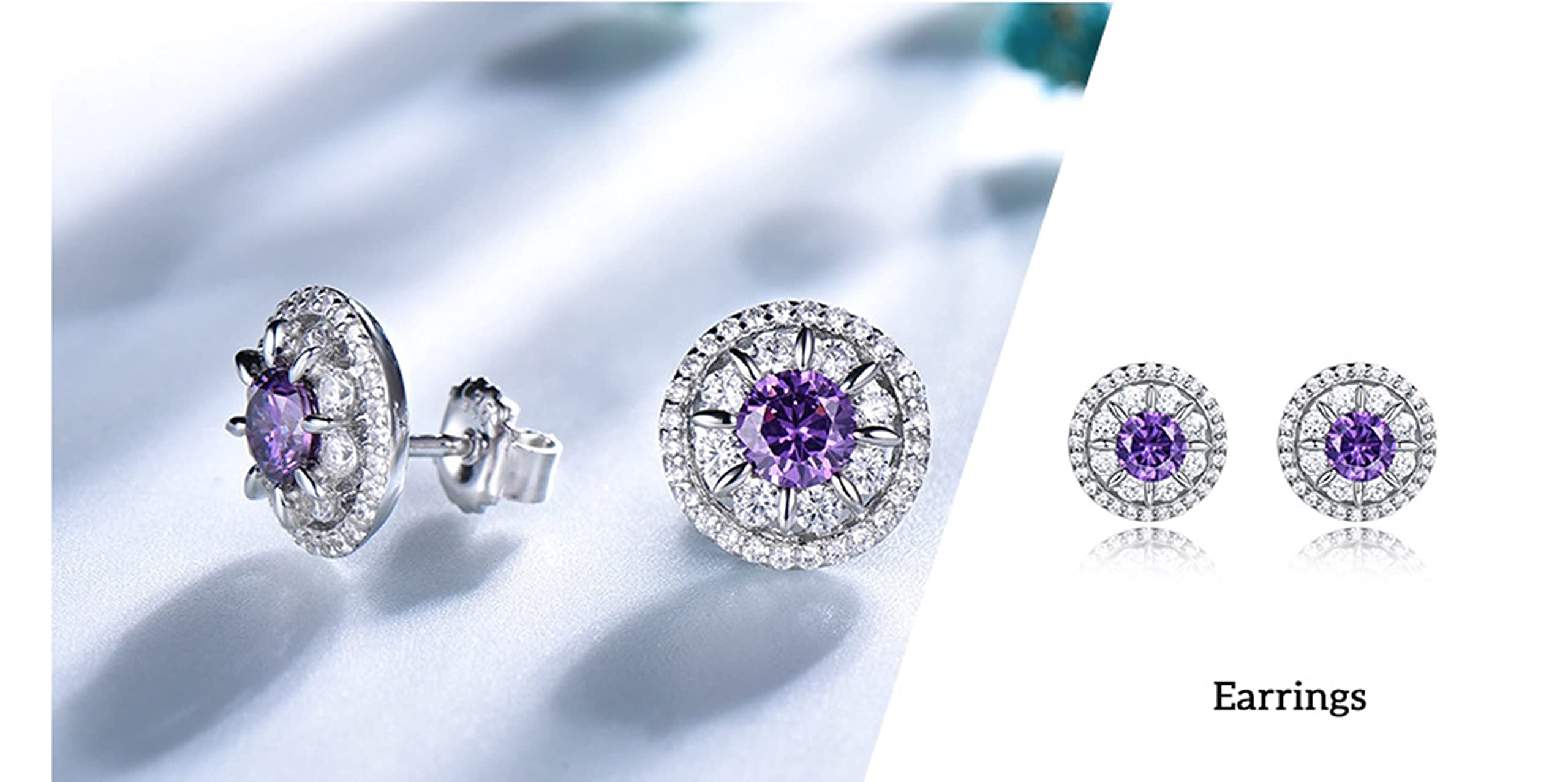 Conjuntos de joyas de boda para mujer, plata de ley, conjuntos de joyas nupciales, aretes de flores de plata, collar y anillo de joyería para novia