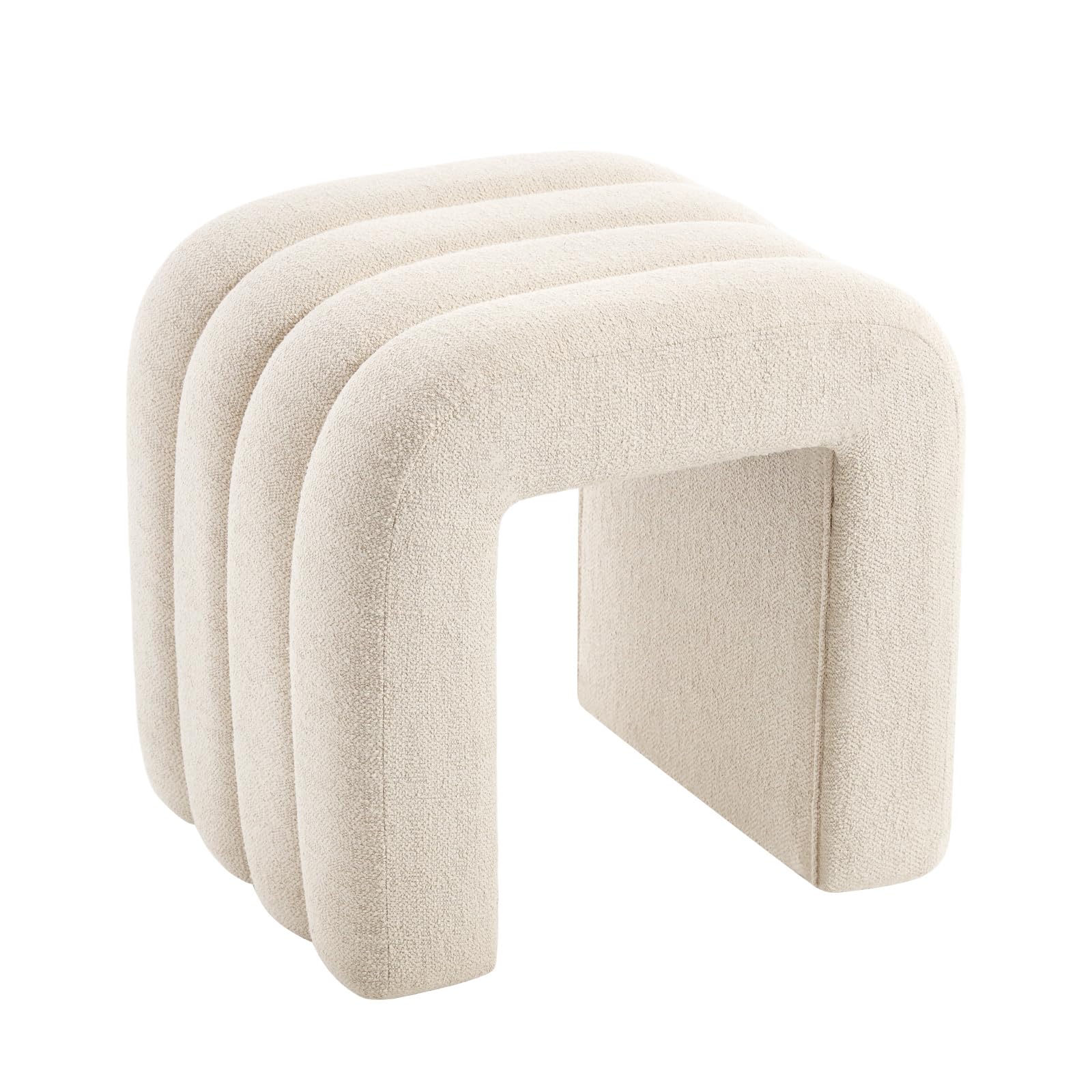 Zesthouse Arched Ottoman Foot Stool, U-shape Pouffe Footstool, Beige