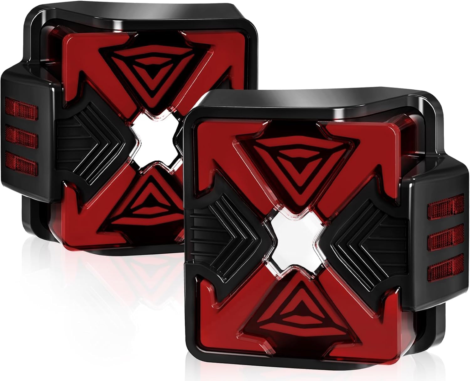 LED Tail Lights For 2007-2018 Jeep Wrangler JK JKU,X-Shape Clear