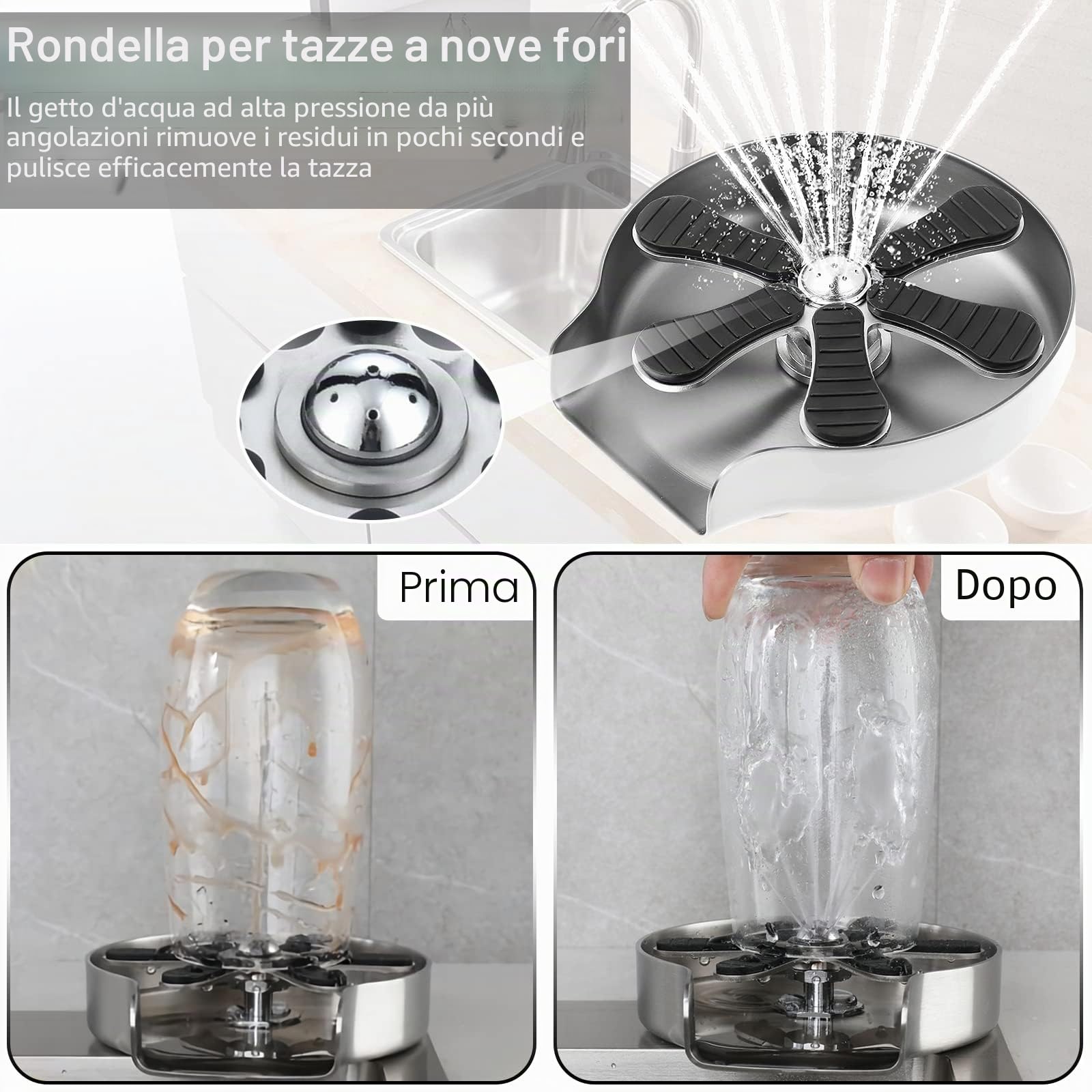 Lavabicchieri Bar Lavabicchieri Lavandino, Cup Washer per Lavelli da Cucin