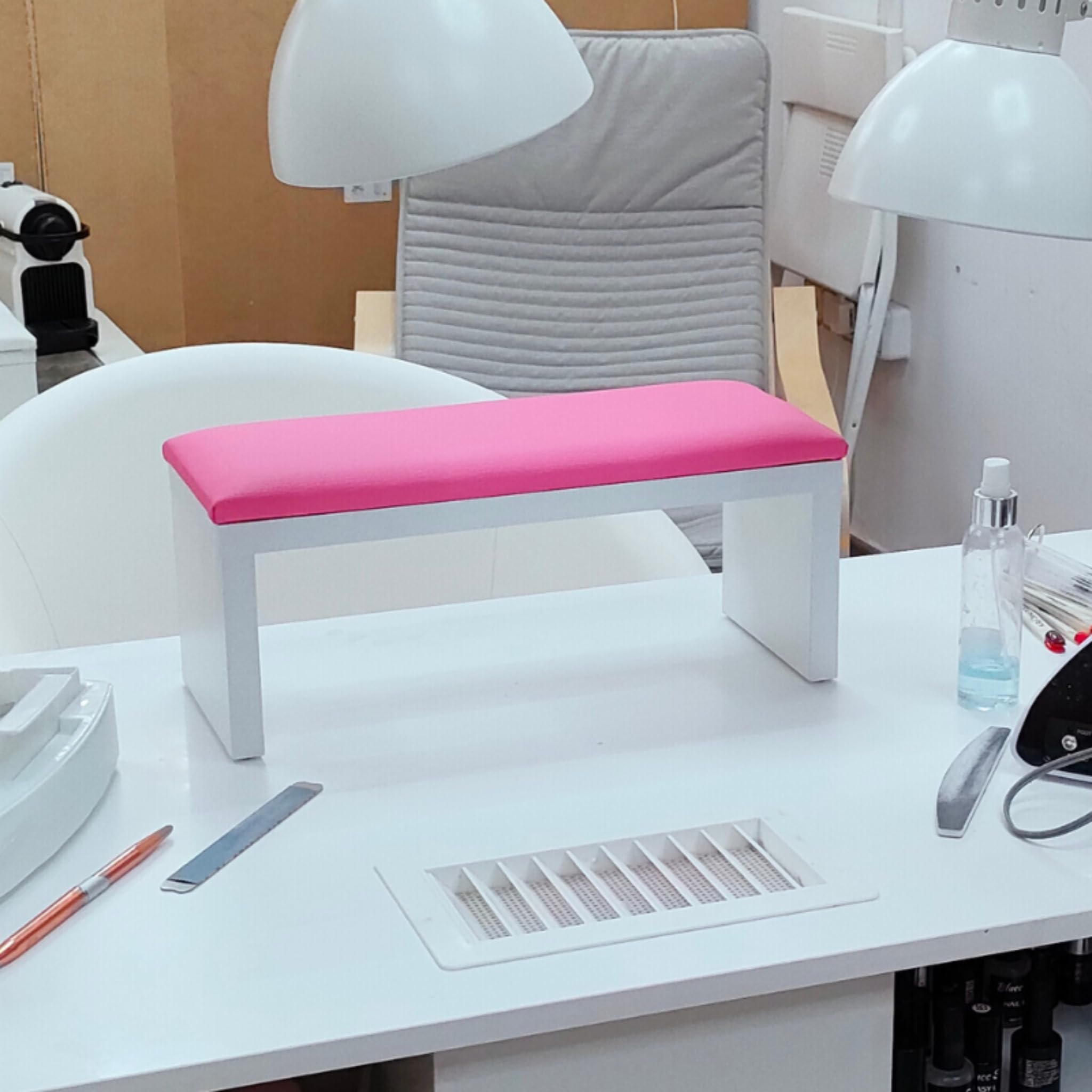Blucc style-Reposabrazos-apoyamanos-Apoyador de manos-cojín manicura-mesa de manicura (rosa S)