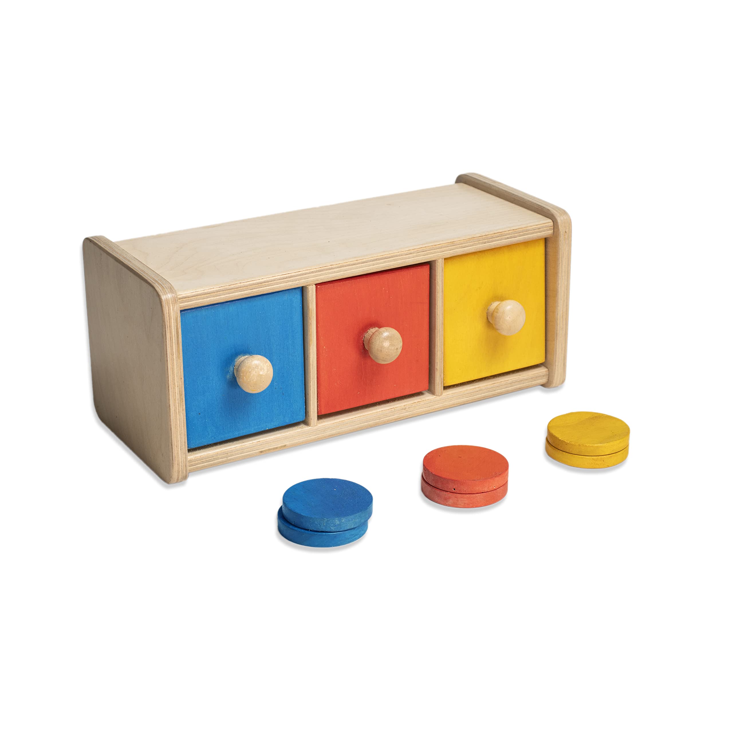Poco Nido Box with Bins | Montessori Learning | Motor Skills; Brain Development; Hand Eye Coordination; Colour Matching; Wrist Development; Object Permanence; Memory | Sensory Learning| Age: 15 mths+