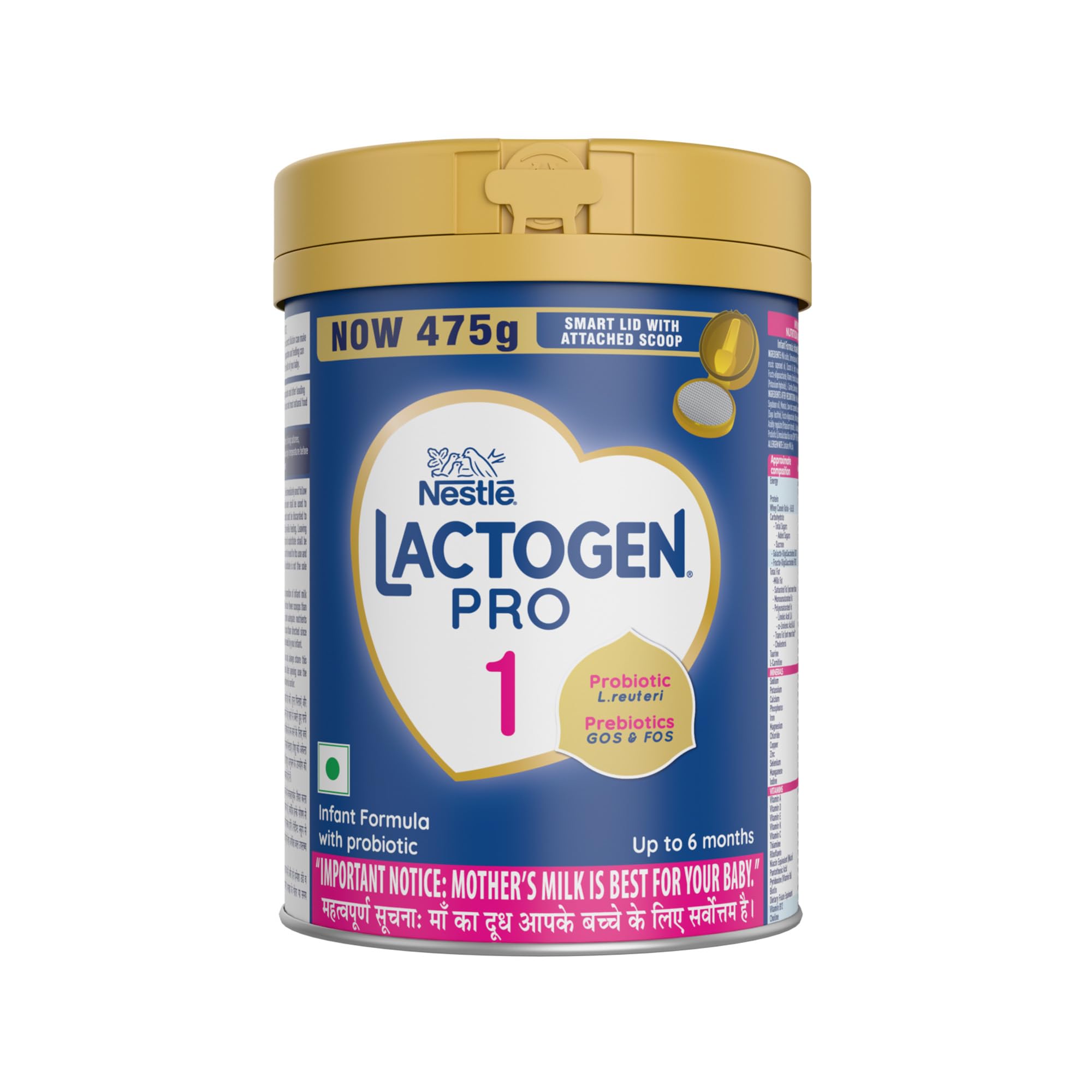 Lactogen Pro Stage 1, 475g Tin Pack with Smartlid, Infant Formula with Probiotic, Prebiotics and Whey Protein-picture-20