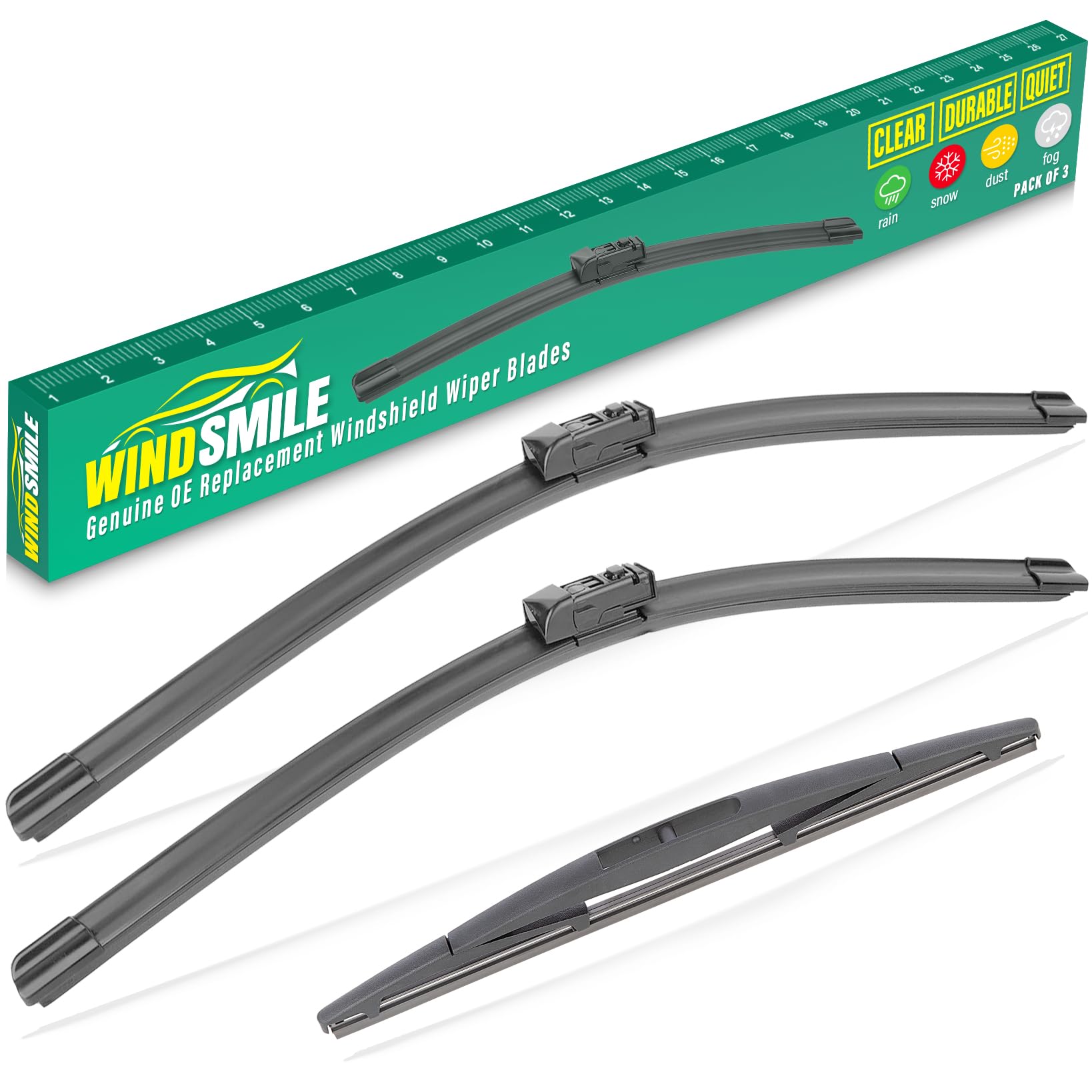 26" 18" 16" Windshield Wiper Blades Replacement for Subaru Outback 2020 2021 2022 2023 2024 2025 Premium All Weather Front Rear Wipers Set - OEM Quality (Pack of 3)