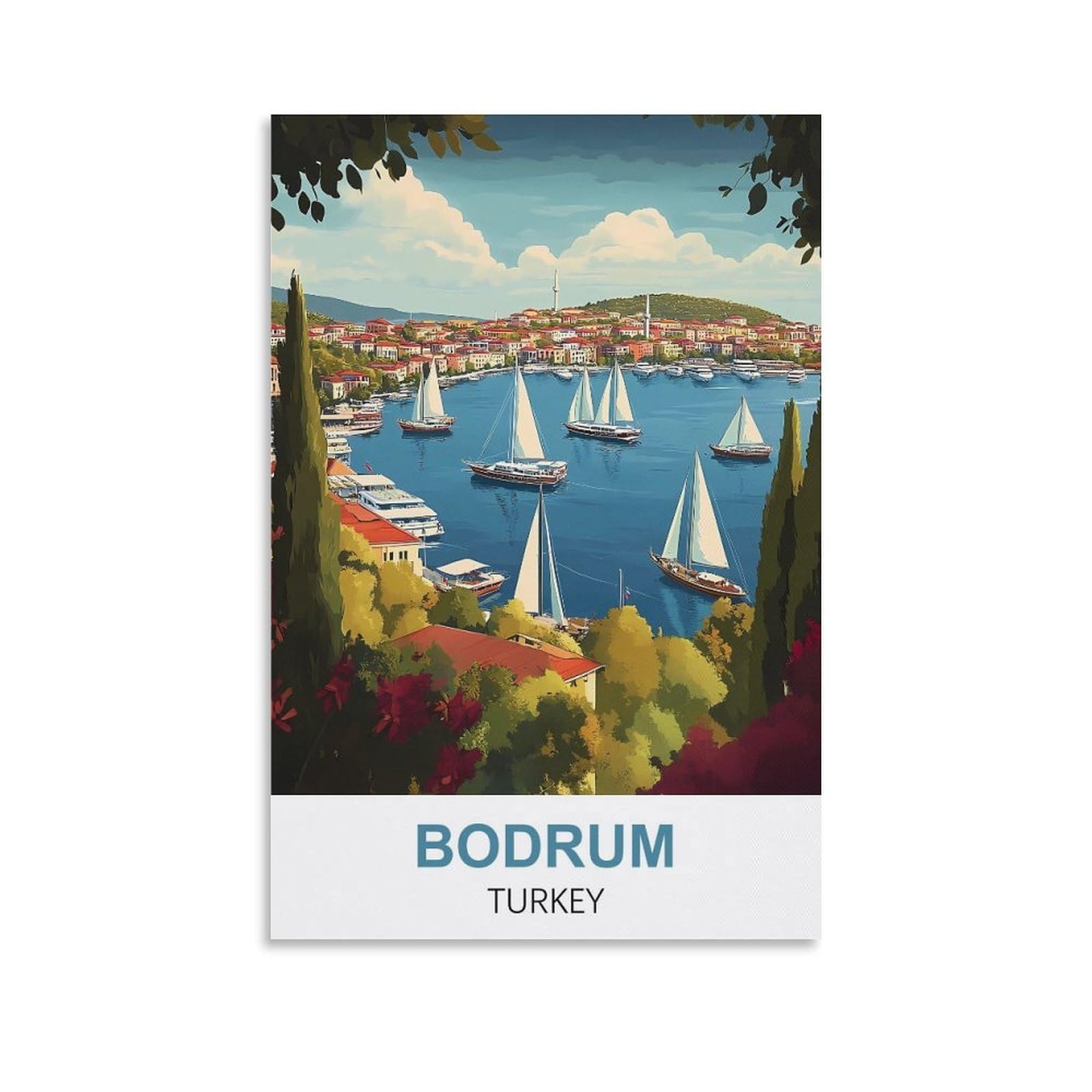 Nprzm A500 Tin Signs Retro Bodrum Turkey Posters Tin Sign Plaque Poster Wall Art Decoration For Cafe Bar Restaurant Pub 20X30cm