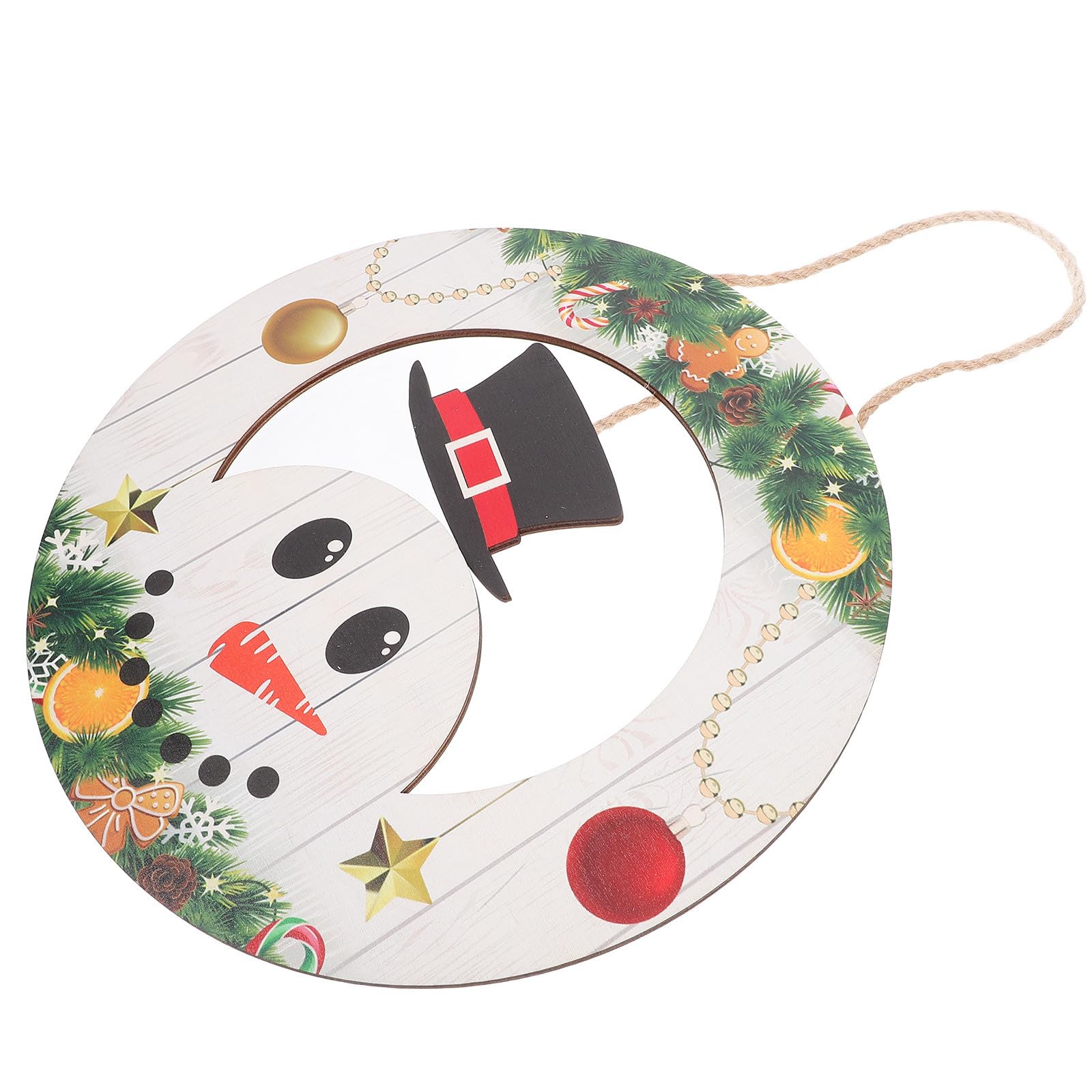 Toyvian 5 Pezzi Targa Natalizia da Appendere Pupazzo di Neve, in Legno e