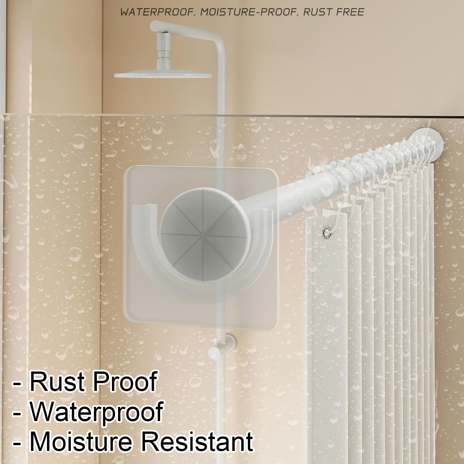 Verstellbare Vorhangstange Zum Klemmen mit Transparenter Klebebasis