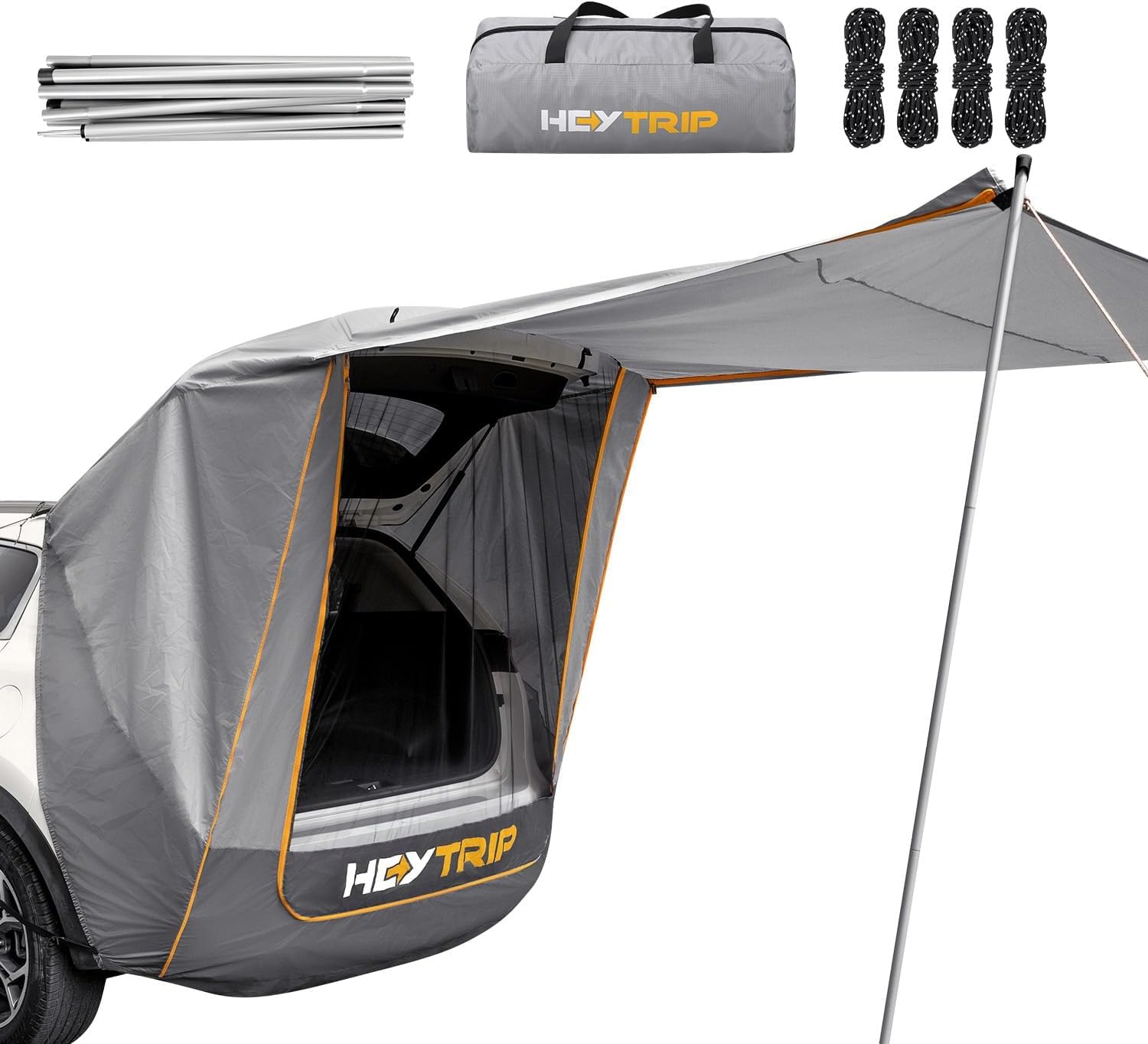 HEYTRIP Upgraded SUV Tailgate Tent with Poles & Stakes – Stable Awning Car Camping Tent, Waterproof Windproof Hatchback Shelter, Universal Fit for SUV, Van & CUV