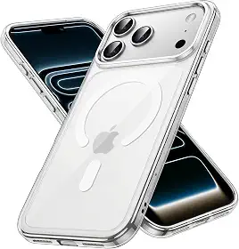 JETech Capa Magnética para iPhone 17 Pro Max 6,9 Polegadas Compatível com MagSafe, Case Protetora de Telefone à Prova de Choque, Parte Traseira Transparente Anti-Riscos (Claro)