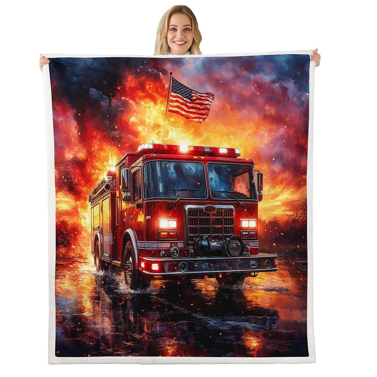 Manta de bomberos para regalar a niños y niñas manta infantil de forro polar decorativa