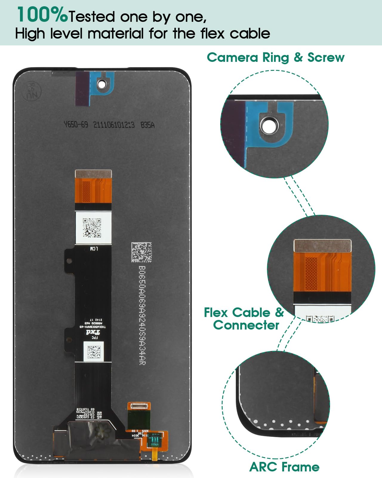 Per Motolora MOTO G22 Schermo di Ricambio Per Motolora MOTO E32 Display LCD Per Motolora MOTO E32S Touch Screen Digitizer Assembly Kit di Parti di Riparazione (nero)