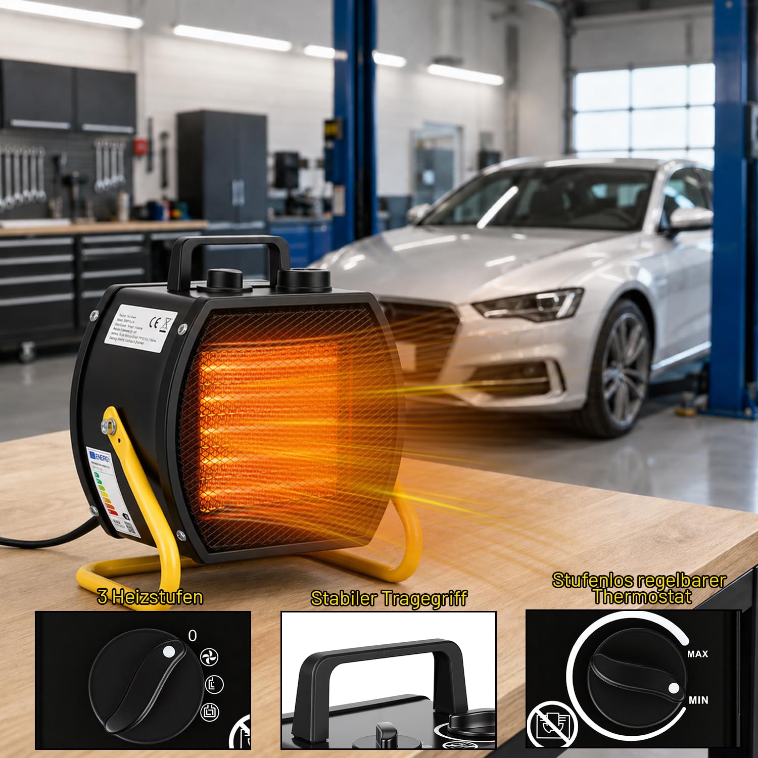 Calefactor de 2000 W PTC, calefactor de construcción con