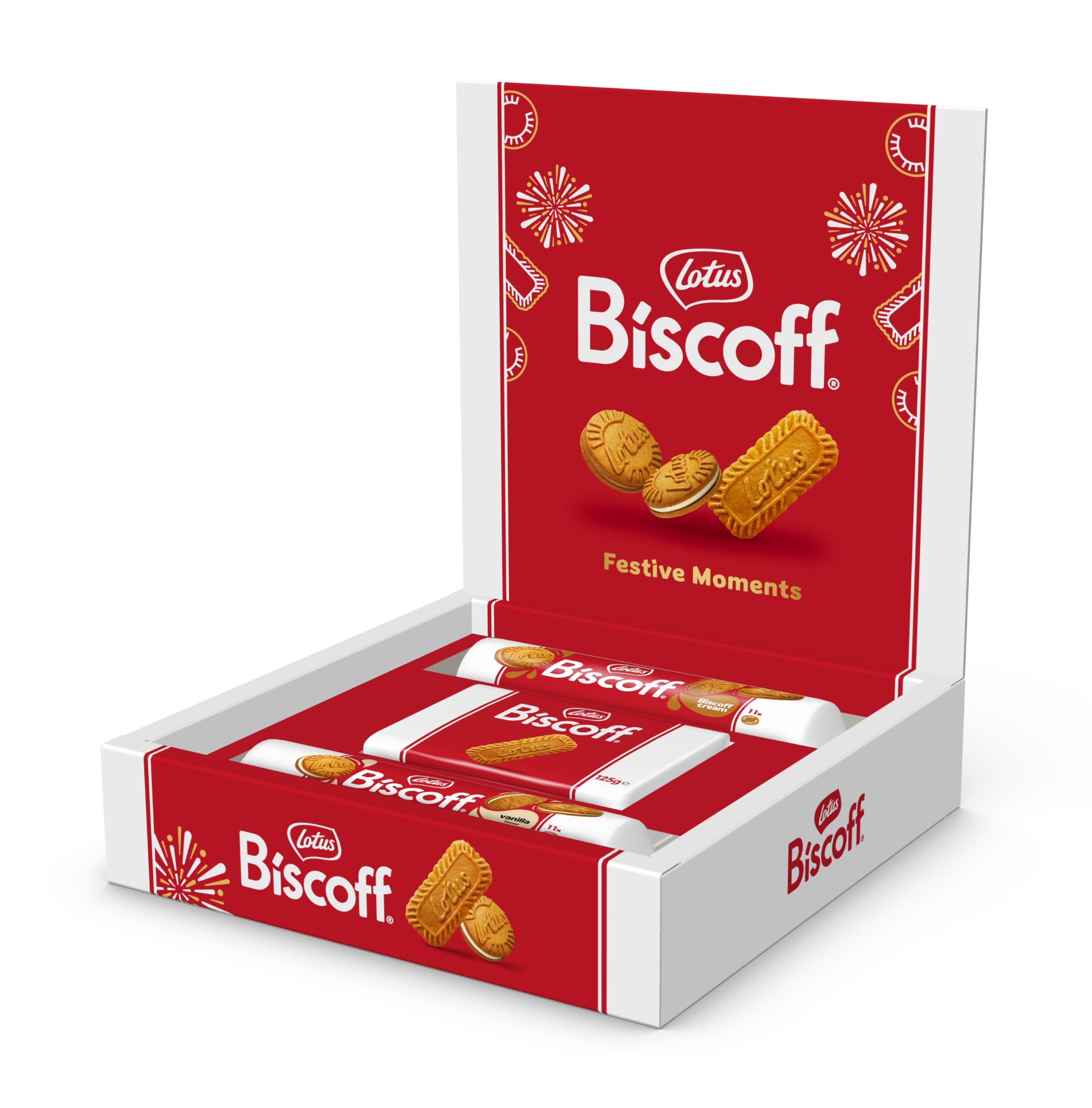 Lotus Biscoff | Belgian Speculoos | Caramelized Biscuit Cookies | Non-GMO and Vegan | 125g Biscoff Cookies + Biscoff Cream & Vanilla Cream Sandwich Cookies | Festive Moments Assortment Box of 1 (B0DFWX4CHX) Amazon Price History, Amazon Price Tracker