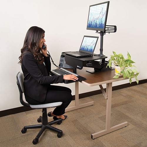 Miniatura 8 de Tripp Lite WorkWise - Estación de trabajo de escritorio de altura ajustable, plataforma de monitor de 36 x 22 pulgadas (WWSSD3622)