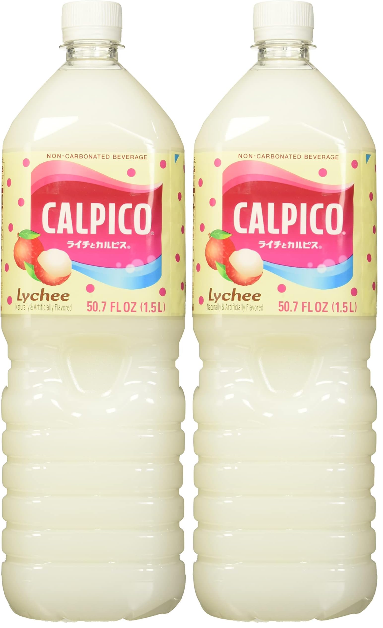 Calpico Soft Drink Lychee, 50.7 fz (Pack of 2)